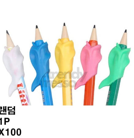 [트렌디프레소협력사]데이슬롯 실리콘 돌고래 펜그립 100P 연필깍지 볼펜캡