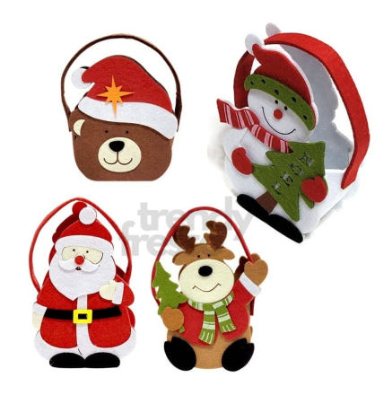 [트렌디프레소협력사]데이슬롯 크리스마스 트리장식 바구니 단체선물 산타가방 부직포가방