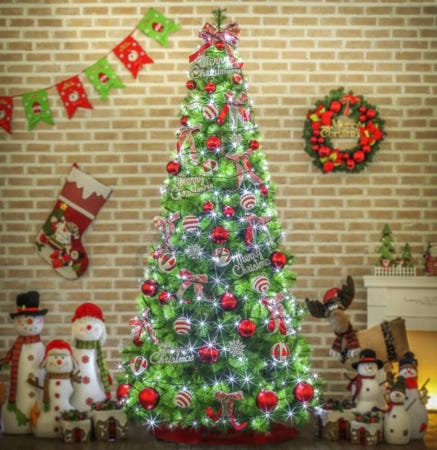 [트렌디프레소협력사]데이슬롯 해피 롤리팝 솔잎 270cm 트리 풀세트 대형트리 트리세트