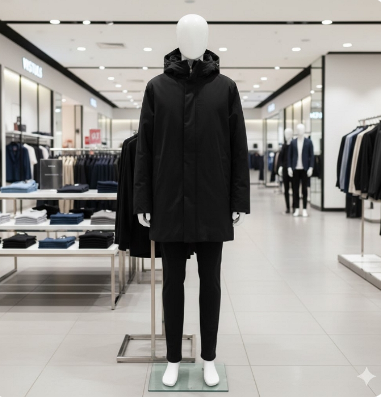 볼빅골프 남성 겨울 프리미엄 단열 바람막이 덕다운 롱다운 롱패딩 점퍼 - 상세 이미지 5