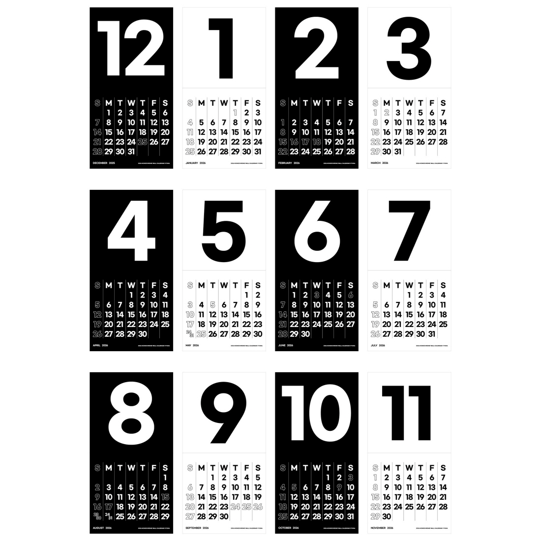 2026년 벽걸이달력 큰글씨 레트로 벽달력 사무실 학교 카페 인테리어 월 캘린더 - 상세 이미지 5