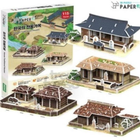 [트렌디프레소협력사]데이슬롯 3D입체퍼즐 한국 전통가옥 4종 육아용품 육아물품 어린이용품