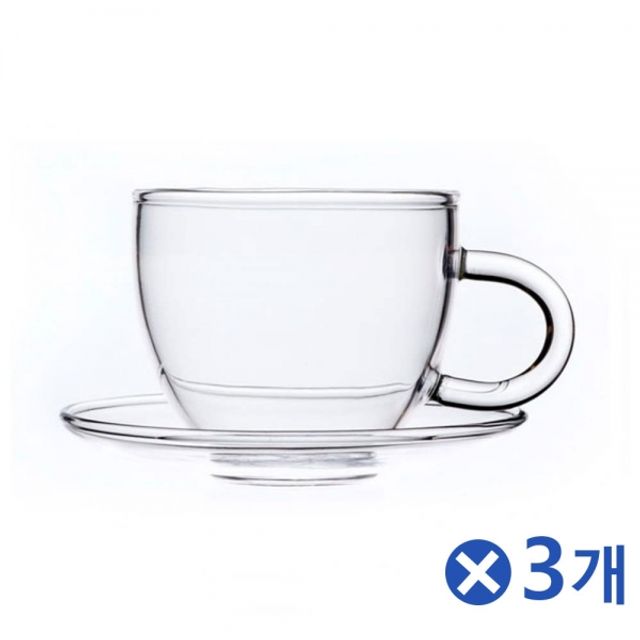 손잡이 유리잔 3세트 찻잔 미니찻잔 차마시기 다기 - 상품 이미지