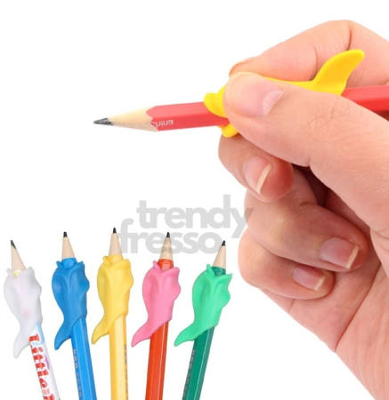 [트렌디프레소협력사]데이슬롯 돌고래 실리콘 펜그립 X50개 글씨 연필보조기 볼펜그립