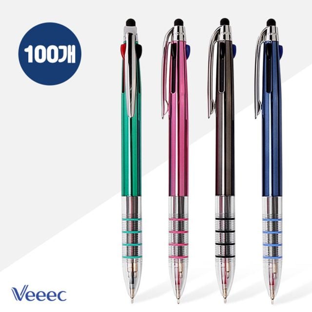 비크 나노젯3색 UV터치 볼펜 (0.7mm) x 100개 - 상품 이미지