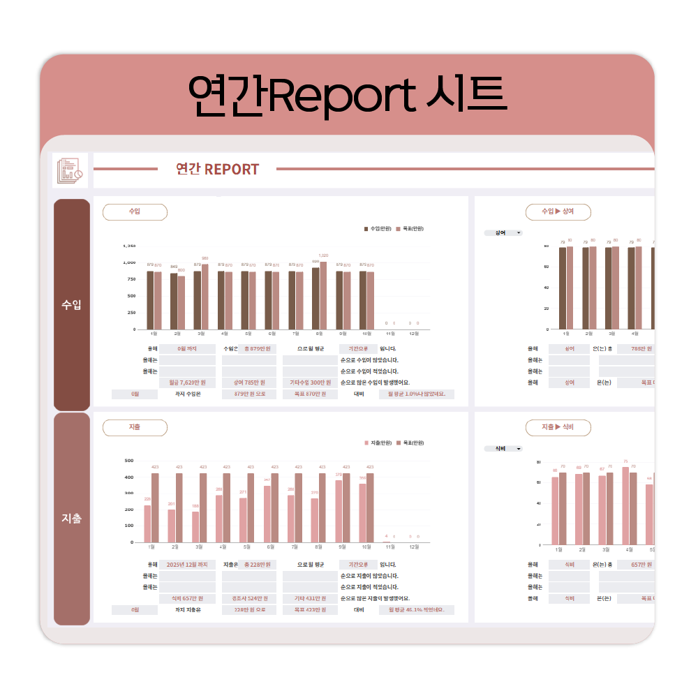2026년 구글시트 가계부 양식 1년 자동계산 구채희 채움가계부