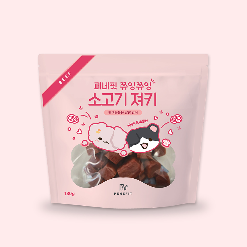 페네핏 고양이간식 져키 냥이 칭찬 간식 대용량 소고기, 180g, 1개 제품 이미지
