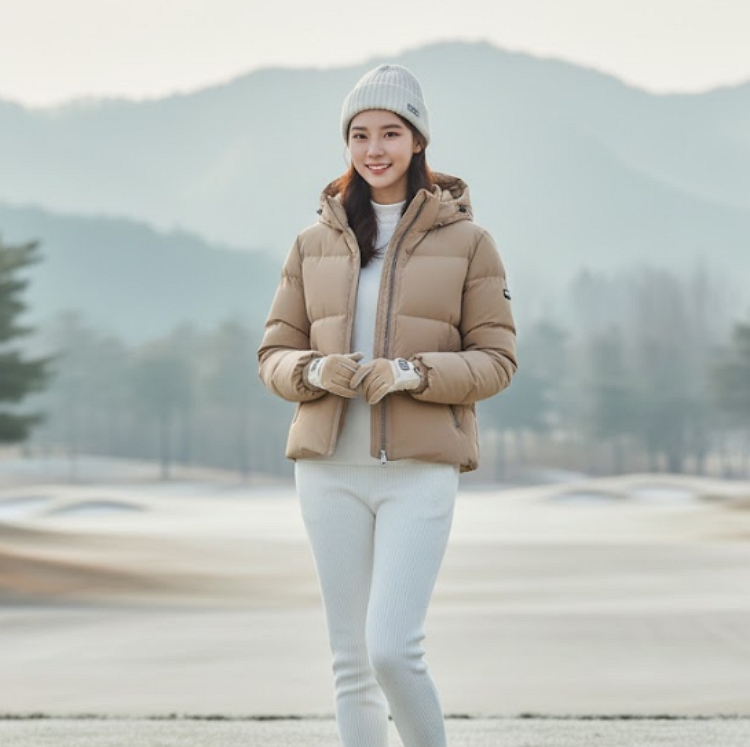 볼빅 여성 겨울 일상 필드룩 슬림핏 골프웨어 숏다운 점퍼 자켓 - 상세 이미지 4