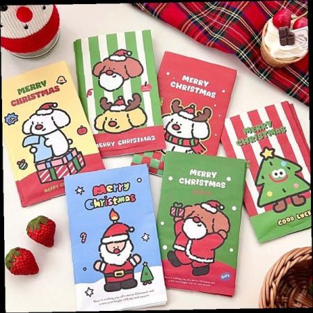 크리스마스 카드 메리 성탄절 인사말 카드 귀여운 캐릭터 디자인 종이 카드