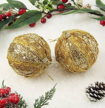 [트렌디프레소협력사]데이슬롯 골드 클래식 장식볼 2p 크리스마스오너먼트 크리스마스장식볼 트리오너먼트