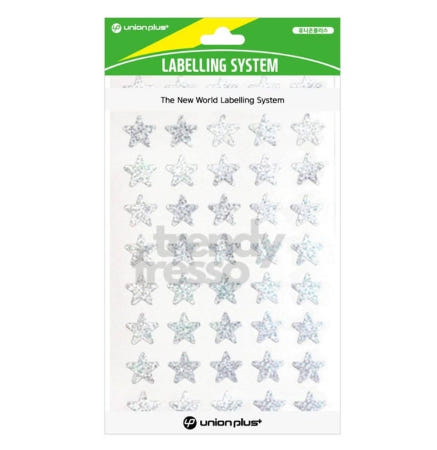 [트렌디프레소협력사]데이슬롯 홀로그램 별스티커 실버 13X14mm 4매 X10개 인덱스스티커