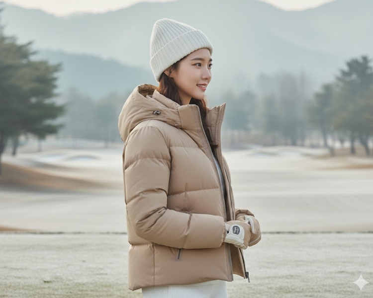 볼빅 여성 겨울 일상 필드룩 슬림핏 골프웨어 숏다운 점퍼 자켓 - 상세 이미지 5