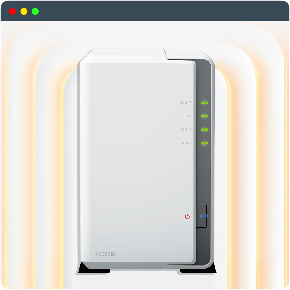 시놀로지 나스 DS223J 2베이 NAS 서버 스토리지 케이스 HDD 미포함 - 상품 이미지