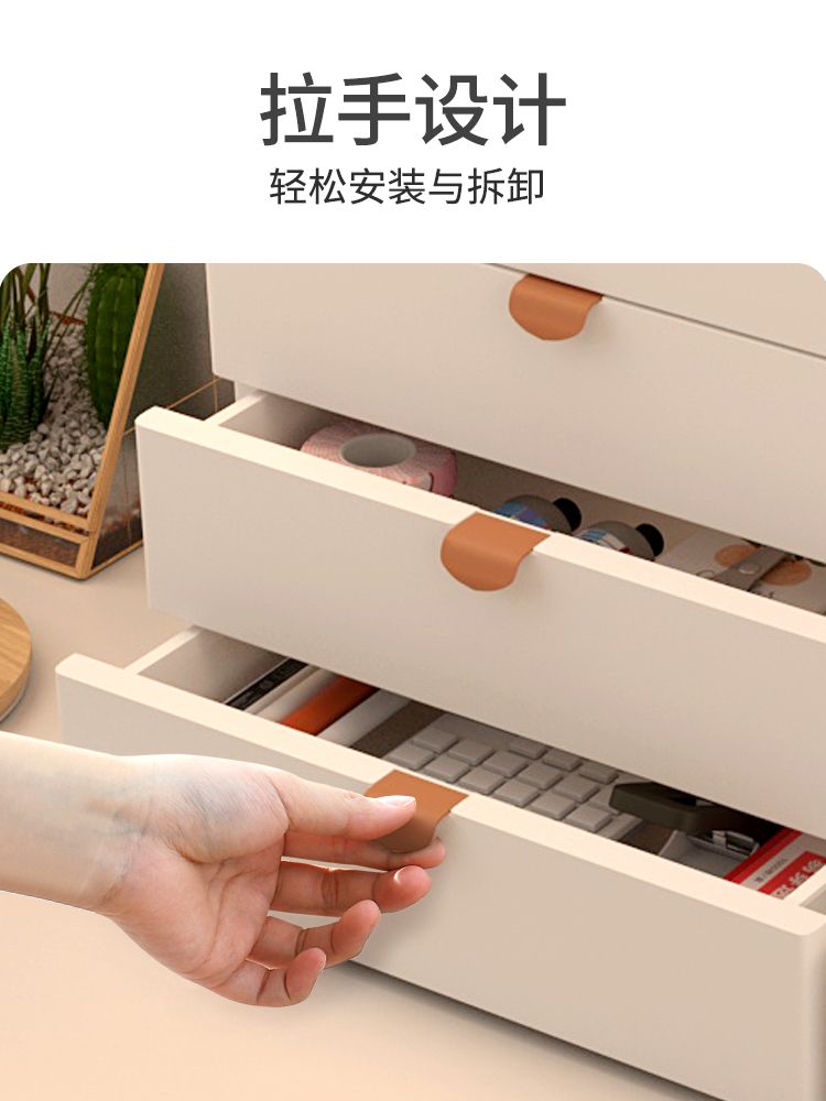 수납 플라스틱 수납장 투명 다용도 서랍장 큰 2겹 - 아이보리 화이트 - 상세 이미지 3