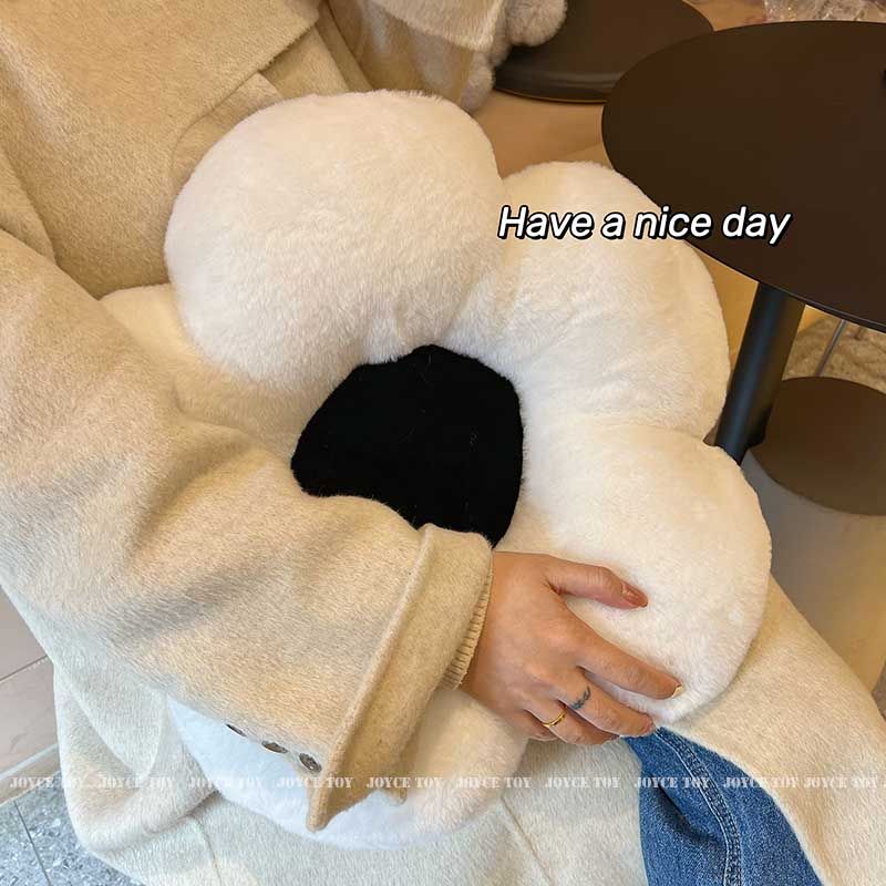 꽃방석 방석 모양 푹신한 식탁 쿠션 쇼파 흰색/블랙 코어 중간 48cm - 상세 이미지 3