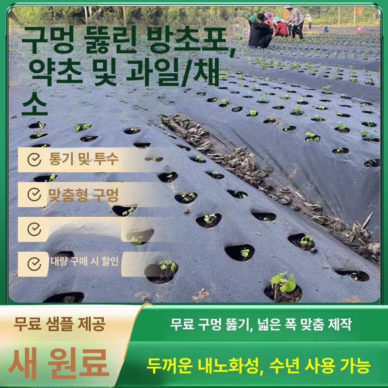 유공부직포 덮개 잡초 비닐 농업용 텃밭 제초매트 구멍 1년 0.6x20m 단일구멍 체험팩 - 상세 이미지 4