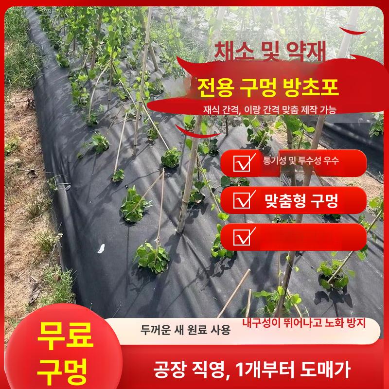 유공부직포 덮개 잡초 비닐 농업용 텃밭 제초매트 구멍 1년 0.6x20m 단일구멍 체험팩 - 상세 이미지 5