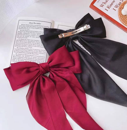 [트렌디프레소협력사]데이슬롯 왕 리본 헤어핀 2p 랜덤 반묶음핀 리본핀 헤어악세사리 여자머리핀