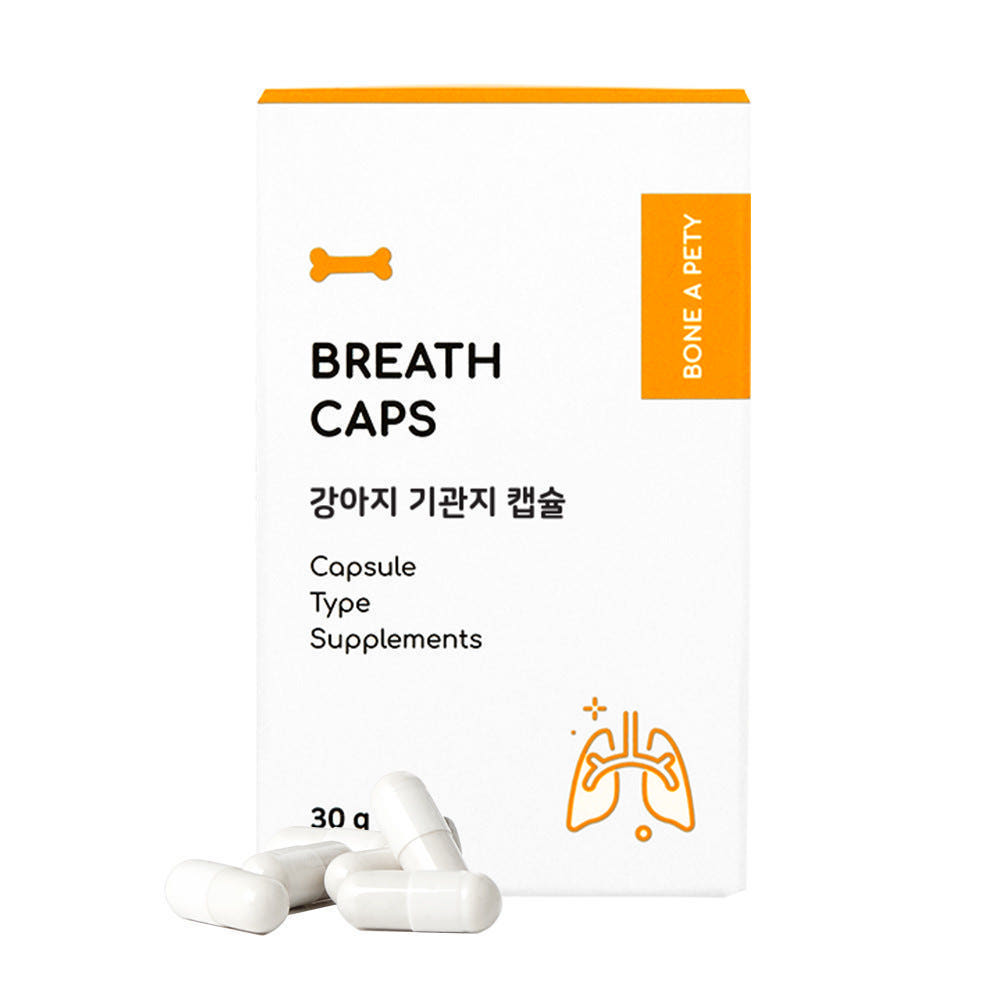 본아페티 브레스캡스 강아지 기관지 호흡기 기침 영양제 60캡슐, 1개