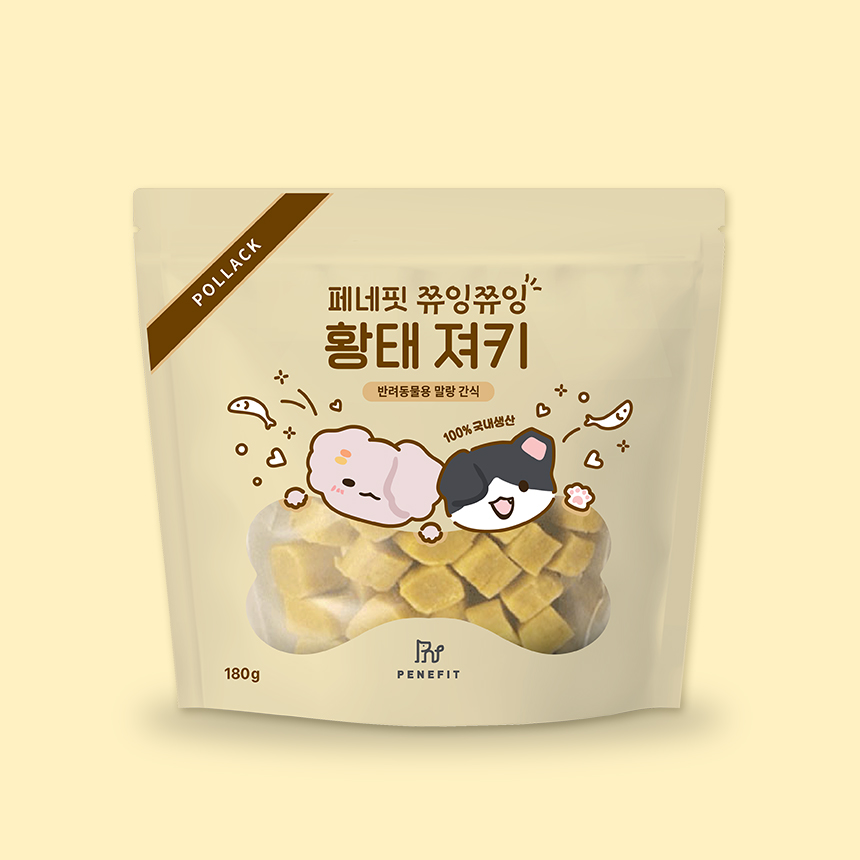 페네핏 고양이간식 져키 냥이 칭찬 간식 대용량 황태, 180g, 1개 제품 이미지