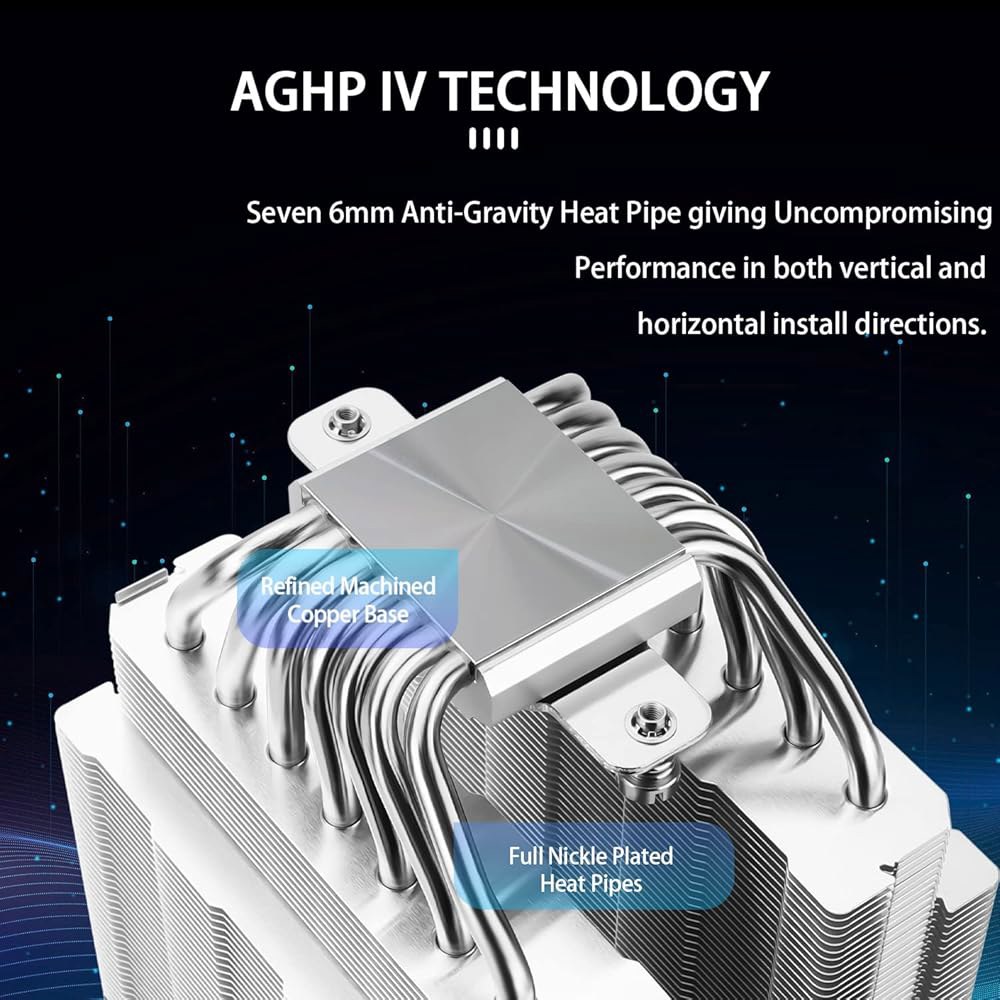 Thermalright Phantom Spirit 120SE CPU 공기 냉각기, 7 히트 파이프 듀얼 120mm TL-C12B V2 PWM 팬, AG 4.0 기술, S-FDB - 상세 이미지 2