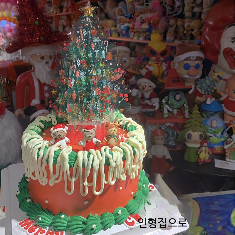 크리스마스토퍼 크리스마스픽 대용량 파티 장식 케이크 - 상세 이미지 4