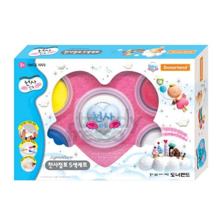 트렌디프레소협력사 데이슬롯 도너랜드 천사점토 5색 세트 클레이도우 촉감놀이