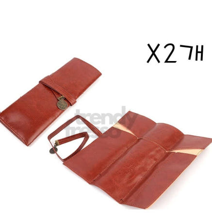 [트렌디프레소협력사]데이슬롯 가죽 필통 파우치 X2 클래식 앤틱 화방필통 가죽파우치