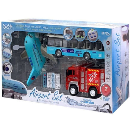 데이슬롯 공항놀이 3종세트 작동완구 자동차장난감 생일선물 비행기장난감