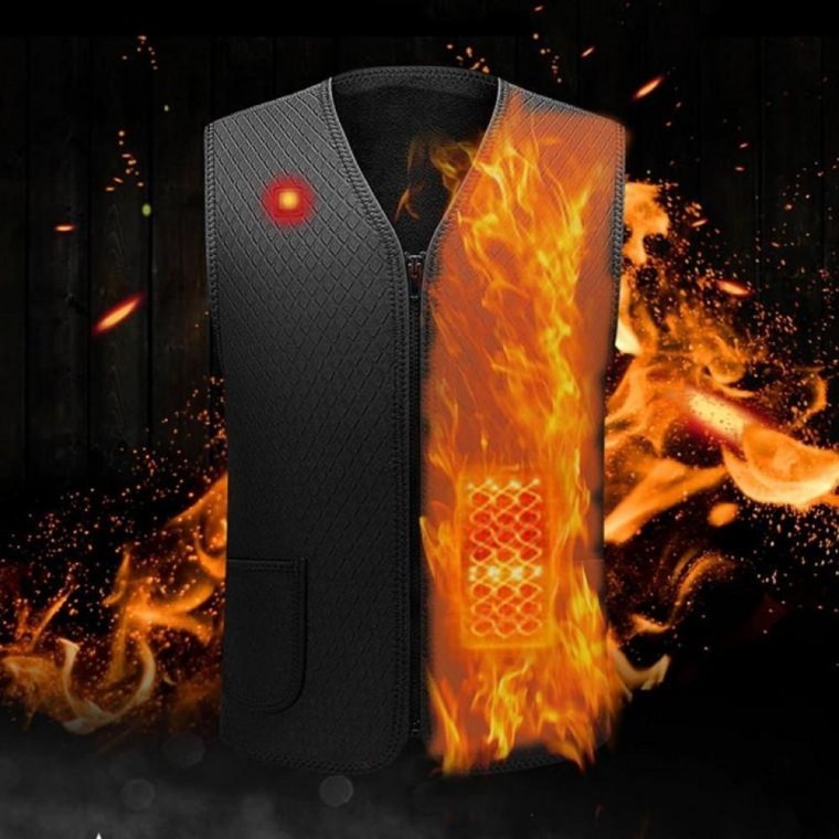 남녀공용 USB 기모 안감 3단 발열 보온 열선 조끼 - 상품 이미지