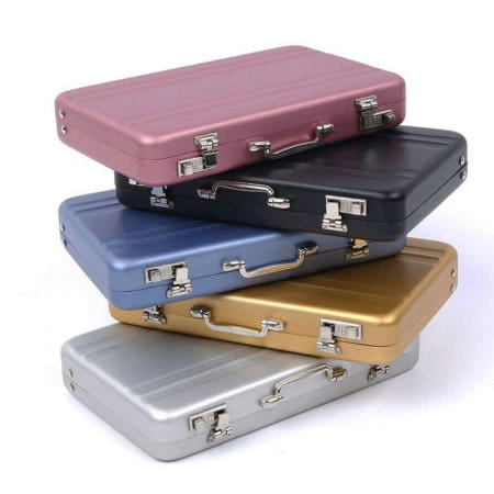 블랙 알루미늄 명함 케이스 지갑 카드 보관함 홀더