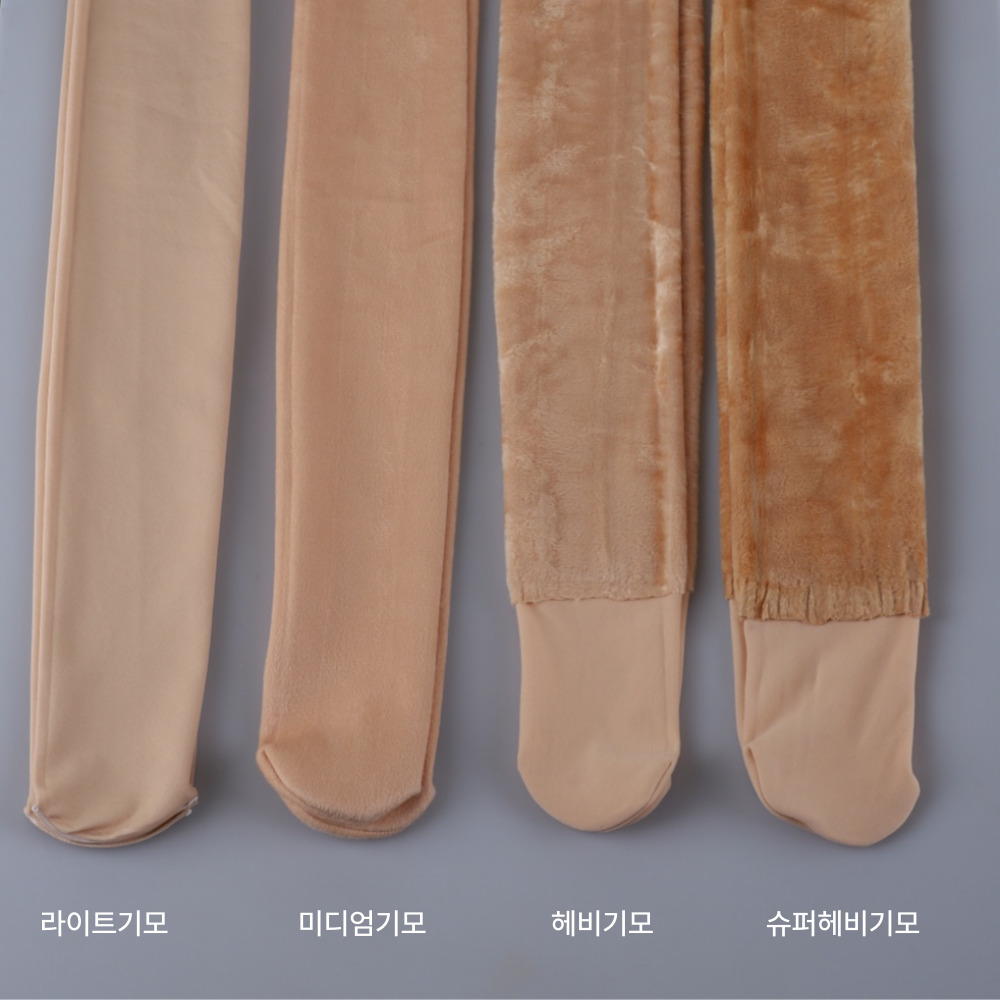 윈팅 착시 기모스타킹 살색 두꺼운 시스루 페이크스타킹 - 상세 이미지 5