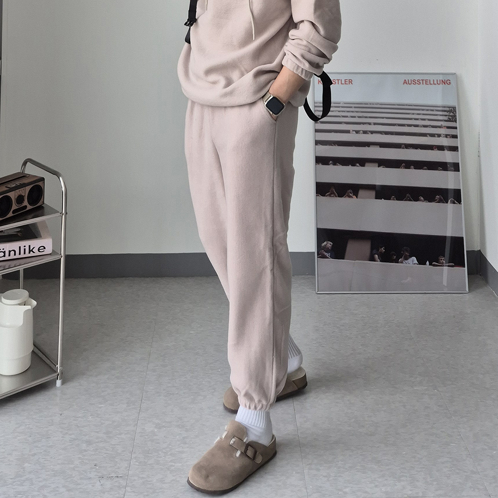 남자 겨울바지 남자 기모바지 밴딩 스판 겨울 조거팬츠 이미지 3