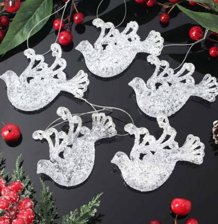 [트렌디프레소협력사]데이슬롯 행운새 오너먼트 5p 트리꾸미기 트리소품