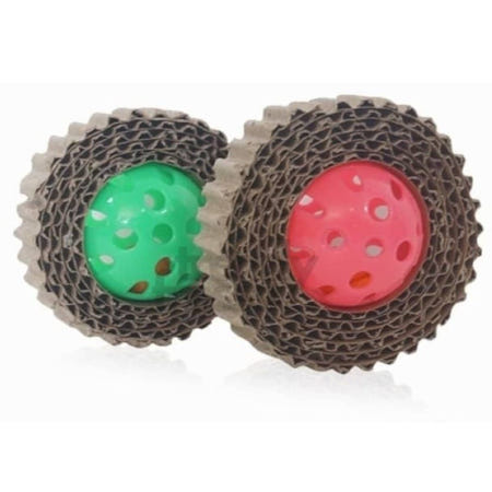 트렌디프레소협력사 데이슬롯 캣프랜드 스크레쳐볼 2p C109 고양이 반려동물 건강