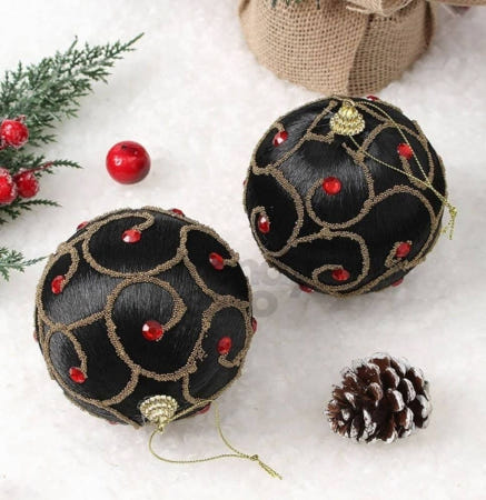 [트렌디프레소협력사]데이슬롯 블랙 루비볼 장식볼 2p