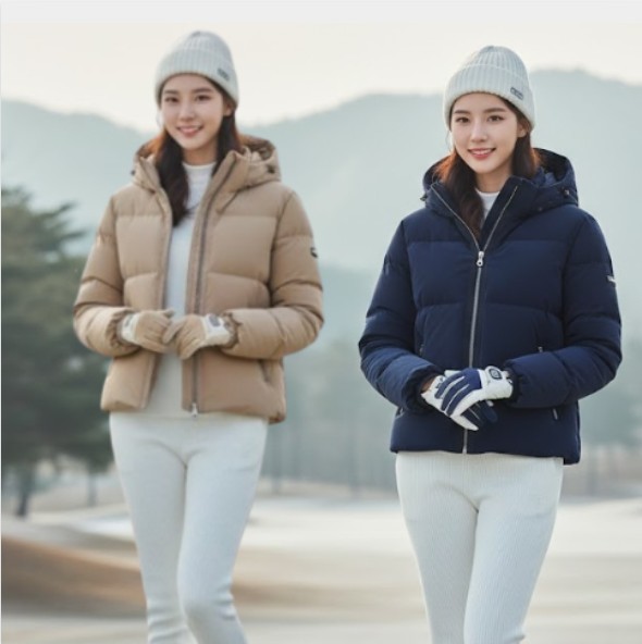 볼빅 여성 겨울 일상 필드룩 슬림핏 골프웨어 숏다운 점퍼 자켓 - 상품 이미지