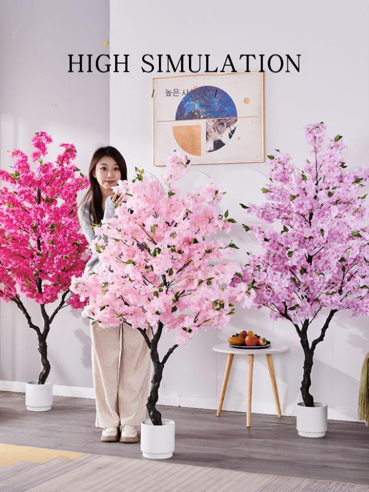 소형 인조 실내 인조나무 인테리어 조경 카페 벚꽃나무 흰 벚꽃 70CM (검은 화분) - 상세 이미지 3