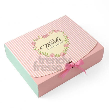 [트렌디프레소협력사]데이슬롯 핑크 접이식 리본상자 10p 선물상자 기프트박스 예쁜선물박스