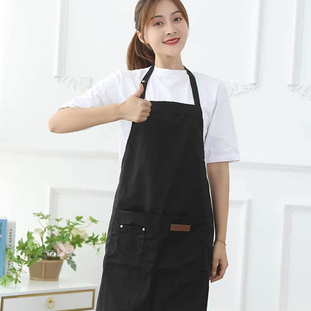 블랙 앞치마 원피스앞치마 캔버스앞치마 생활방수 - 상품 이미지