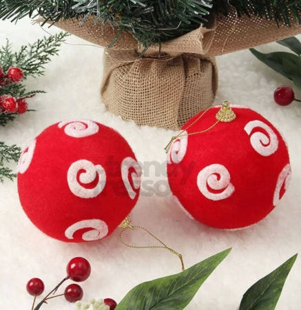 [트렌디프레소협력사]데이슬롯 트리 핫레드 동글이 장식볼 2p 트리장식품