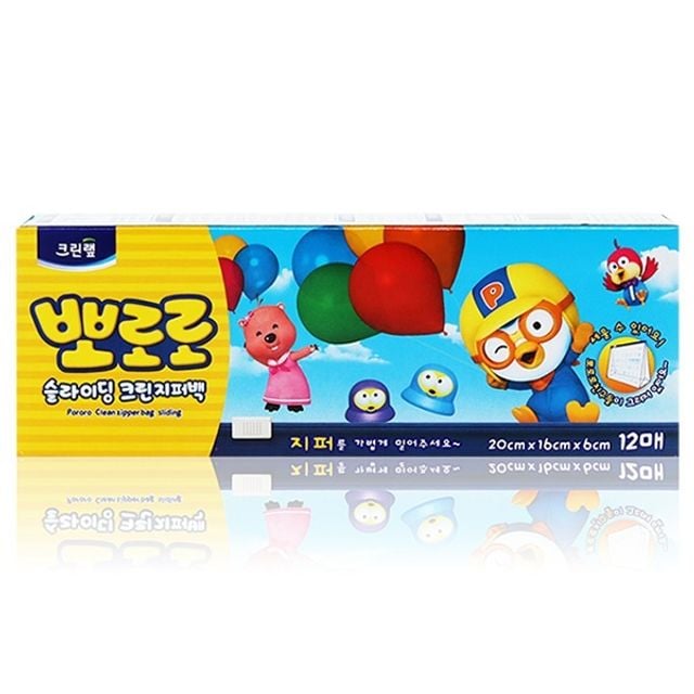 크린랩 뽀로로 슬라이딩지퍼백(소) 12매 10개 - 메인 이미지