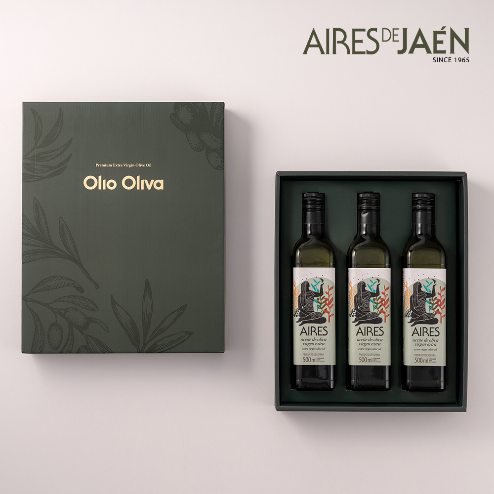 아이레스데하엔 크리스탈 엑스트라버진 올리브오일 선물세트 500ml, 3병 - 상품 이미지