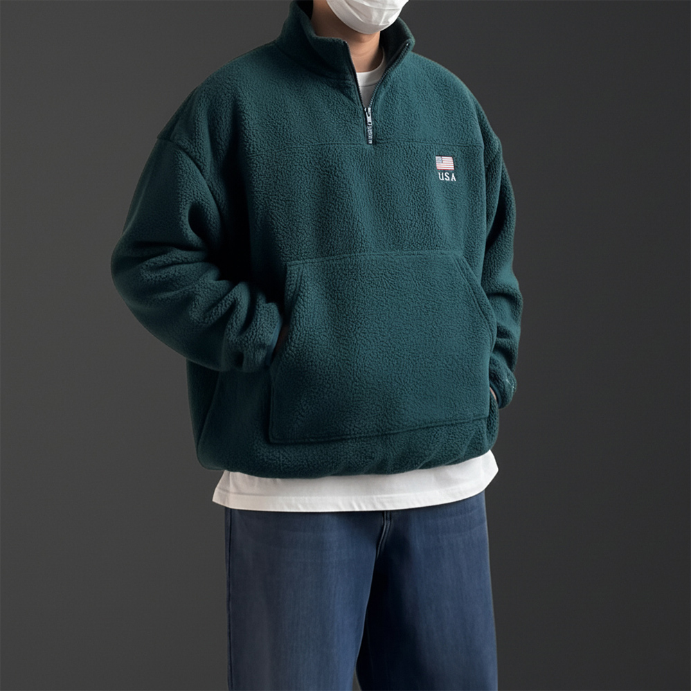 하프집업 반집업후리스 후리스맨투맨 - 상세 이미지 3