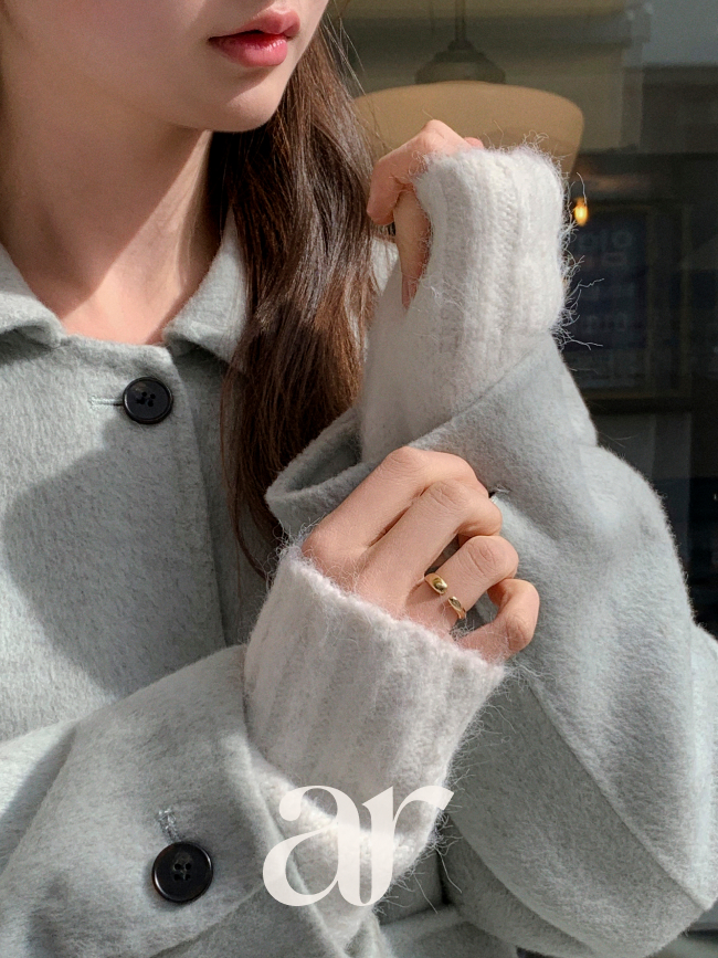 [울함유] 울 싱글 핸드메이드 하프 코트 ct1671