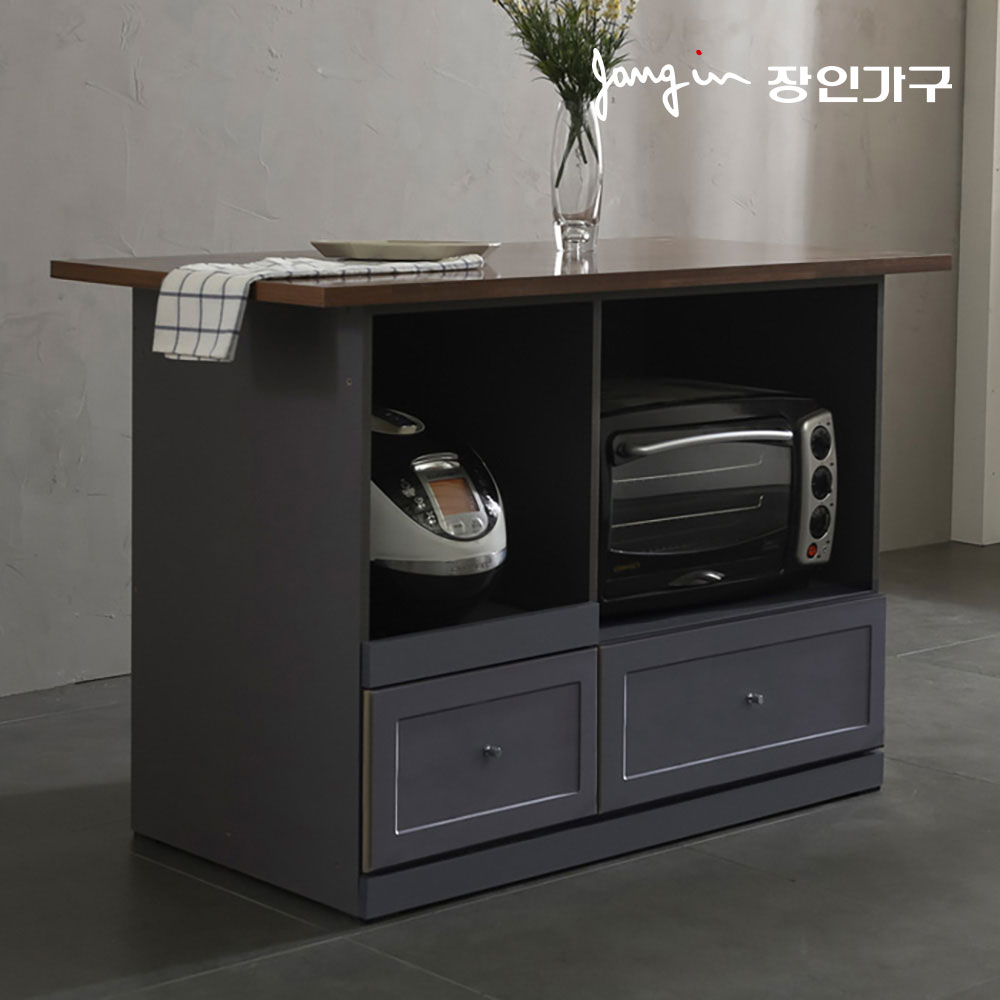 장인가구 셰리 그레이 1200 아일랜드식탁 홈바(렌지대형) - 상세 이미지 3