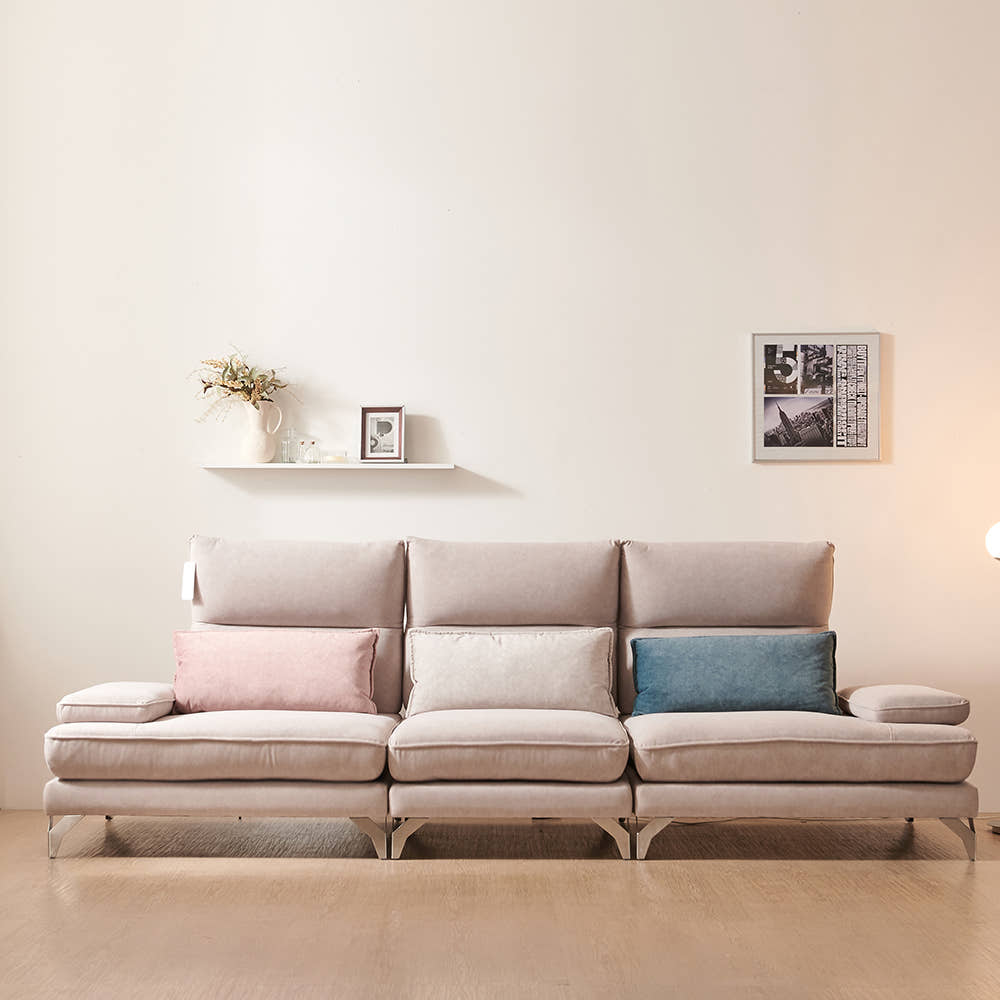 서광퍼니처 가이아 아쿠아텍스 조야 모듈형 스윙 쇼파 sk 연그레이, 4인용