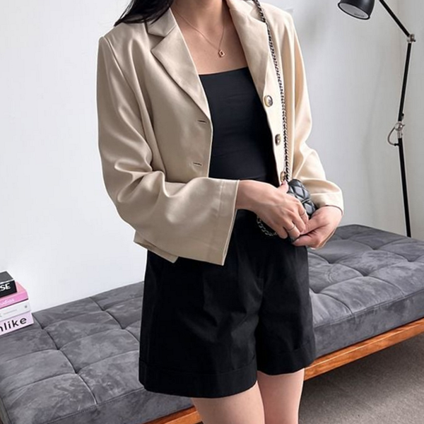 루즈핏 여성 숏 자켓 데일리 여성 베이직 자켓 간절기 여름 - 상품 이미지
