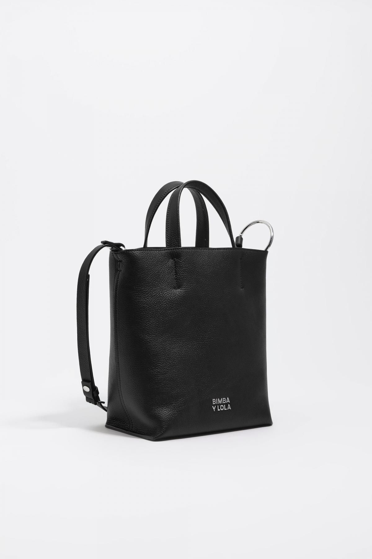 빔바이롤라 미디엄 블랙 레더 토트 숄더백 252BBBJ5E.10000 BLACK - 메인 이미지