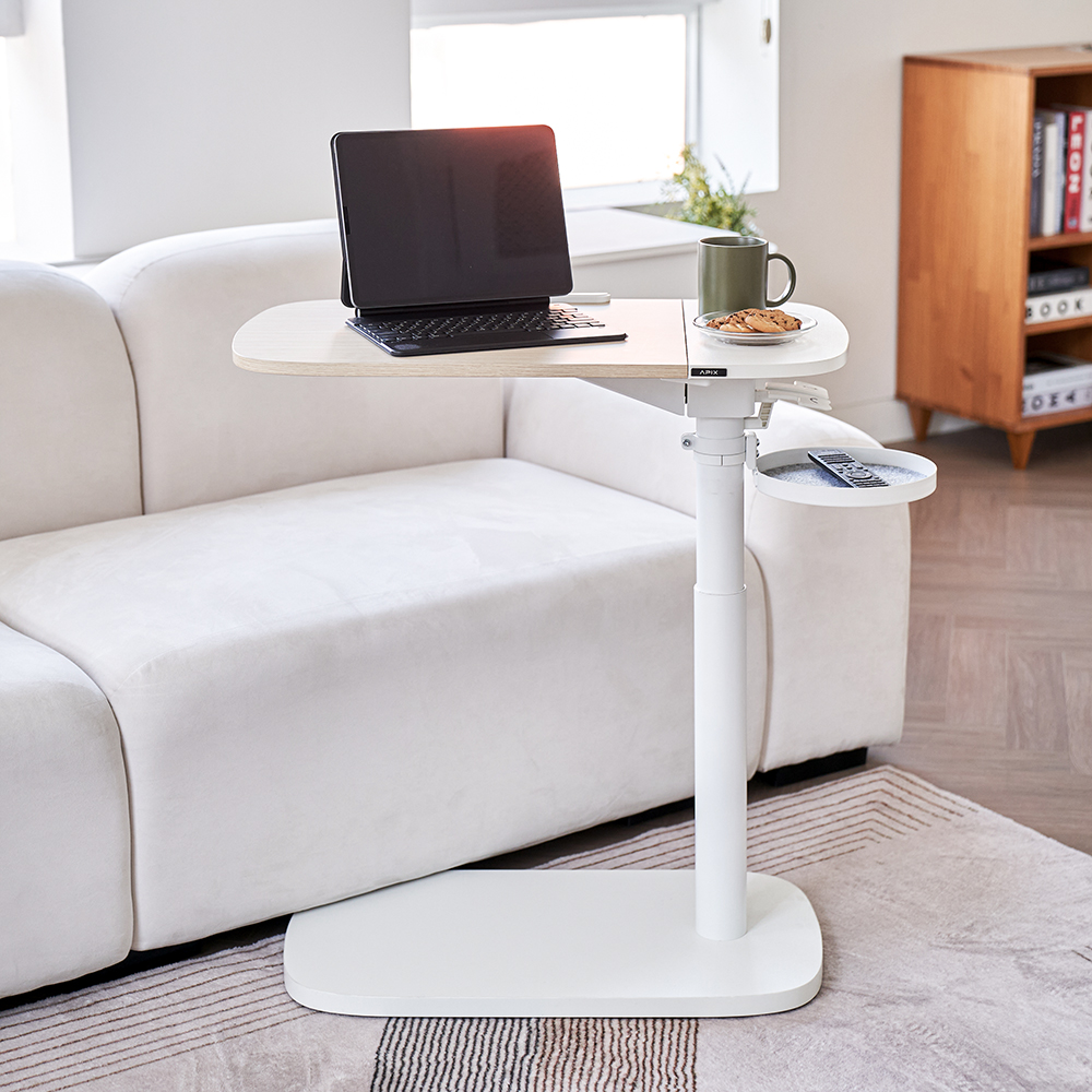 에이픽스 이동식 높이조절 모션데스크 각도조절 침대 소파 사이드테이블 MT003